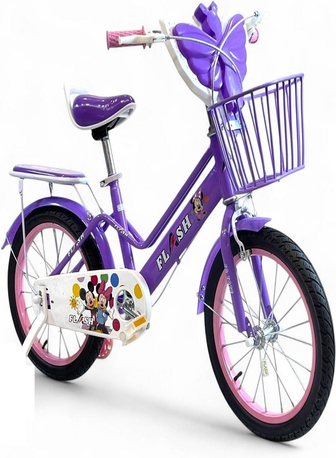 فلاش دراجة اطفال بناتي صوت و ضوء LED من فلاش لون موف مقاس 20 من 8 سنوات ل12 سنه - الوكيل الرسمية في مصر المنتج GTG TOYS - Image 1