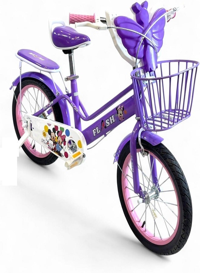 فلاش دراجة اطفال بناتي صوت و ضوء LED من فلاش لون موف مقاس 20 من 8 سنوات ل12 سنه - الوكيل الرسمية في مصر المنتج GTG TOYS - Image 2