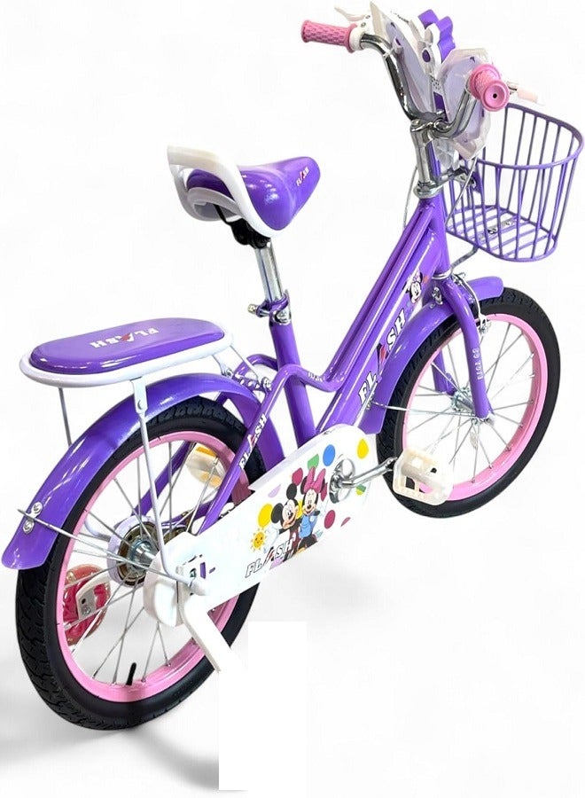 فلاش دراجة اطفال بناتي صوت و ضوء LED من فلاش لون موف مقاس 20 من 8 سنوات ل12 سنه - الوكيل الرسمية في مصر المنتج GTG TOYS - Image 3