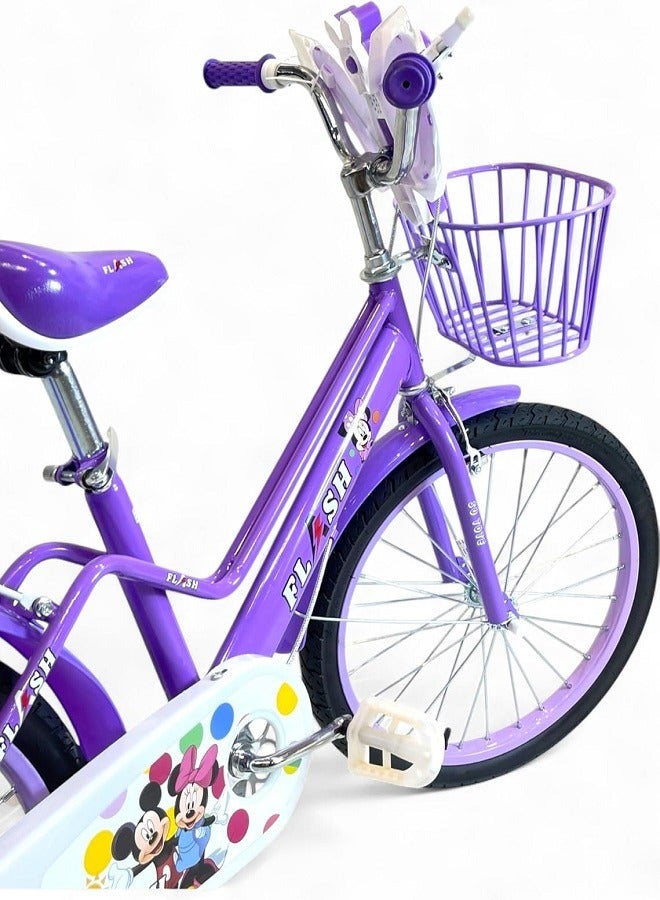 فلاش دراجة اطفال بناتي صوت و ضوء LED من فلاش لون موف مقاس 20 من 8 سنوات ل12 سنه - الوكيل الرسمية في مصر المنتج GTG TOYS - Image 4