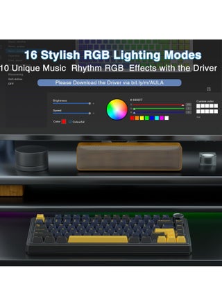 لوحة مفاتيح ميكانيكية لاسلكية F75 مع لوحة مفاتيح ألعاب بإضاءة خلفية RGB - view 3