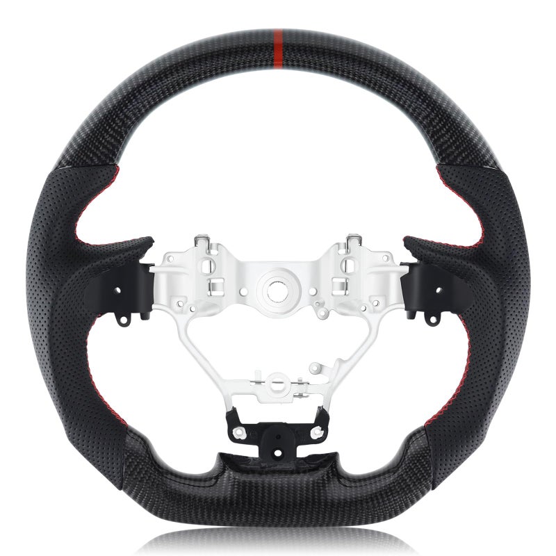 VOONKE Real Carbon Fiber Steering Wheel With stitching Dshaped Nappa Perforated Leather Flatbottom Steering Wheel For LEXUS ES 20152017