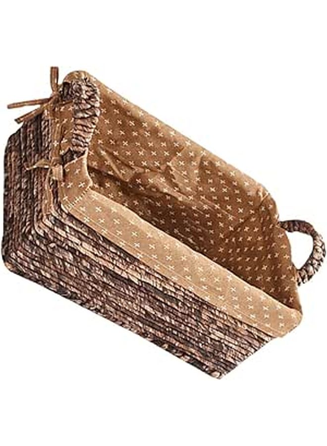 Rattan Storage Basket Organizer 28x18x12cm Small Woven Corn Husk Multifunctional Shelf Holder For Desktop - Image 1
