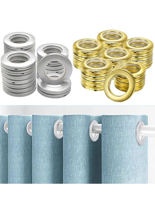 22 قطعة حلقات ستائر ذهبية لامعة للقيام بها بنفسك، حلقات رومانية نانوية عازلة للصوت للنوافذ والحمامات - Image 2
