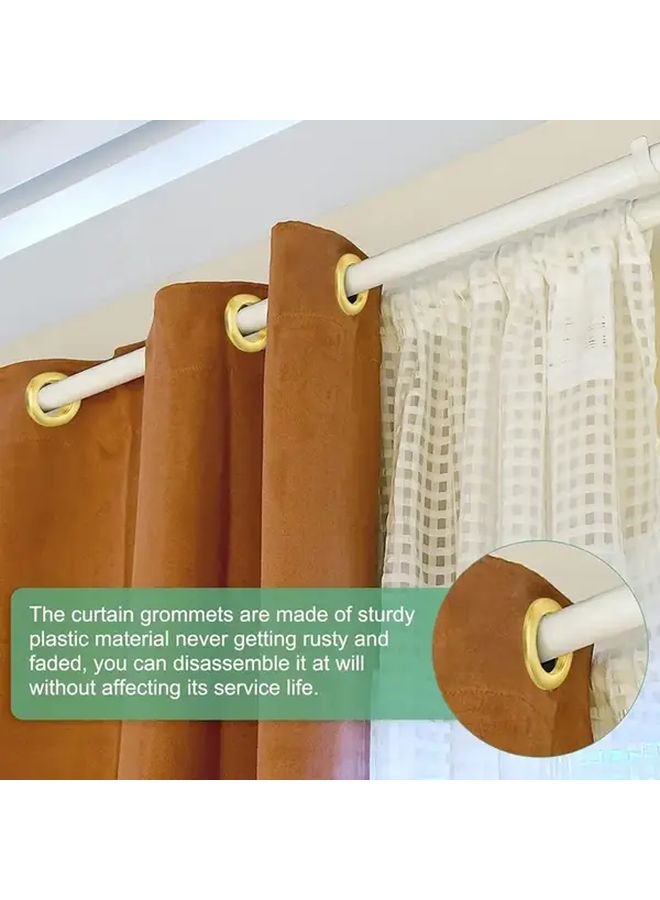 22 قطعة حلقات ستائر ذهبية لامعة للقيام بها بنفسك، حلقات رومانية نانوية عازلة للصوت للنوافذ والحمامات - Image 3