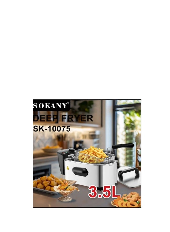 سوكاني مقلاة زيت كهربائية 3,5 لتر اقوة 2000 وات ستنالس استيل عالى الجودة لجميع انواع القلي موديل 10075 - Image 3