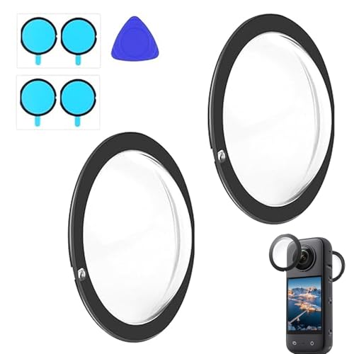 BharatBazaar Cover for Insta 360 X3 Lens Guard, Protective Lens Cover for Insta360 X3, Camera Accessories for Photography and Videography, Includes 2 Lens Guards, 4 Stickers, 1 Triangle Pry Tool, 1 Cleaning Cloth - Image 1