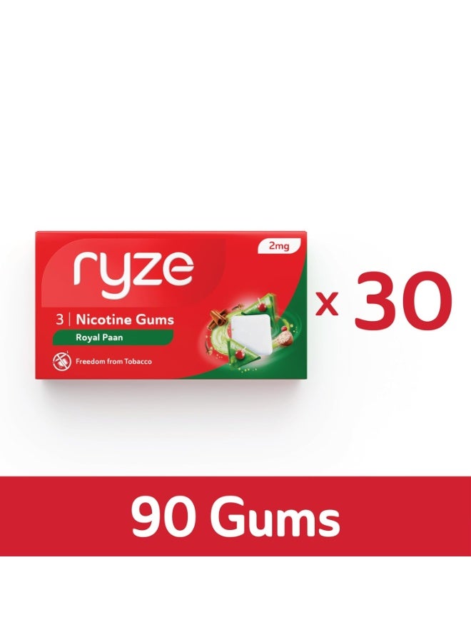 رايز علكة رايز نيكوتين ٢ ملغ | رويال بان | علكة مضغ طرية | تساعد على الإقلاع عن التدخين والمضغ | الإقلاع عن التدخين | ٣ علكات | عبوة واحدة × عبوة من ٣٠ - Image 5