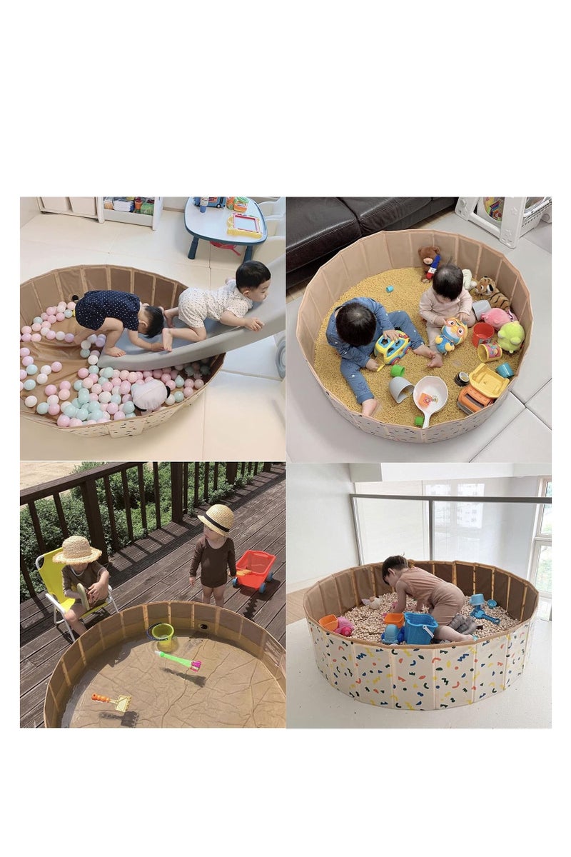 Flushrenic Kids Sand and Water Table - Foldable Ball Pit for Toddlers Game Room Portable Sandbox Pet Bathing Sensory Toy Play Activity Center Foldable Kiddie Pools 47x12 Inches - Image 2
