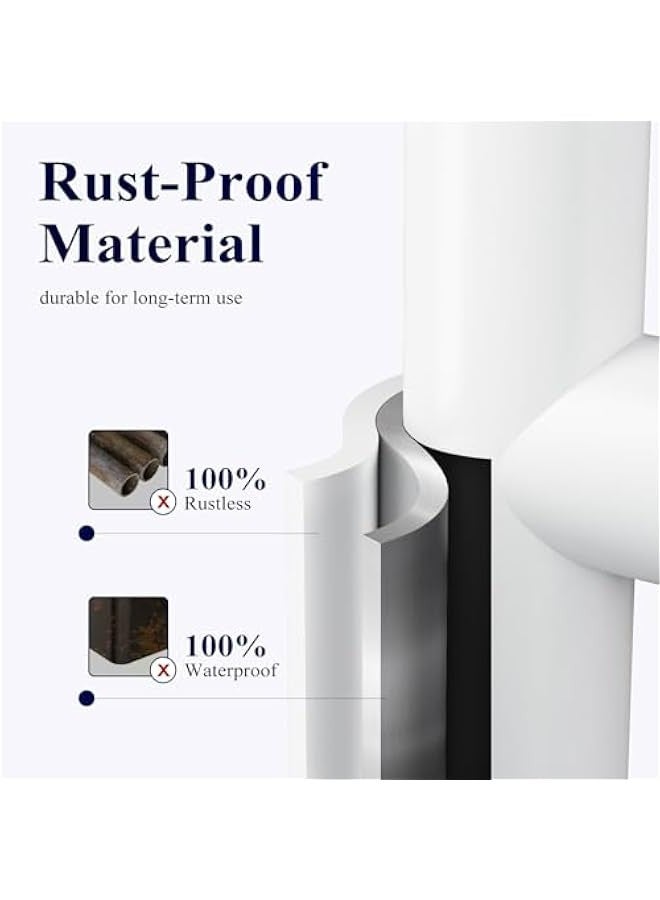 Free Standing Rustproof Metal Toilet Paper Stand for 4 Rolls with Anti-Slip Base, Phone Shelf, Bathroom Organizers White. - Image 3