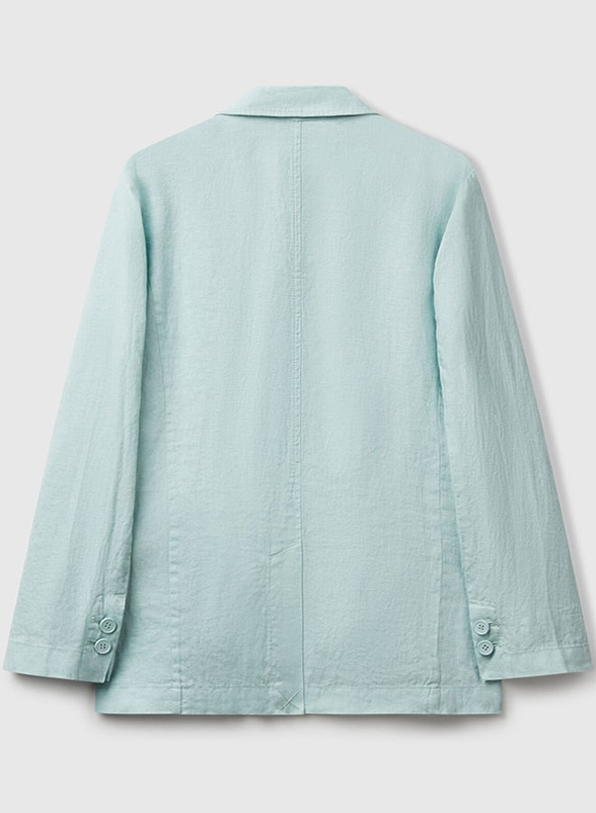 Benetton Blazer In Pure Linen - Image 4