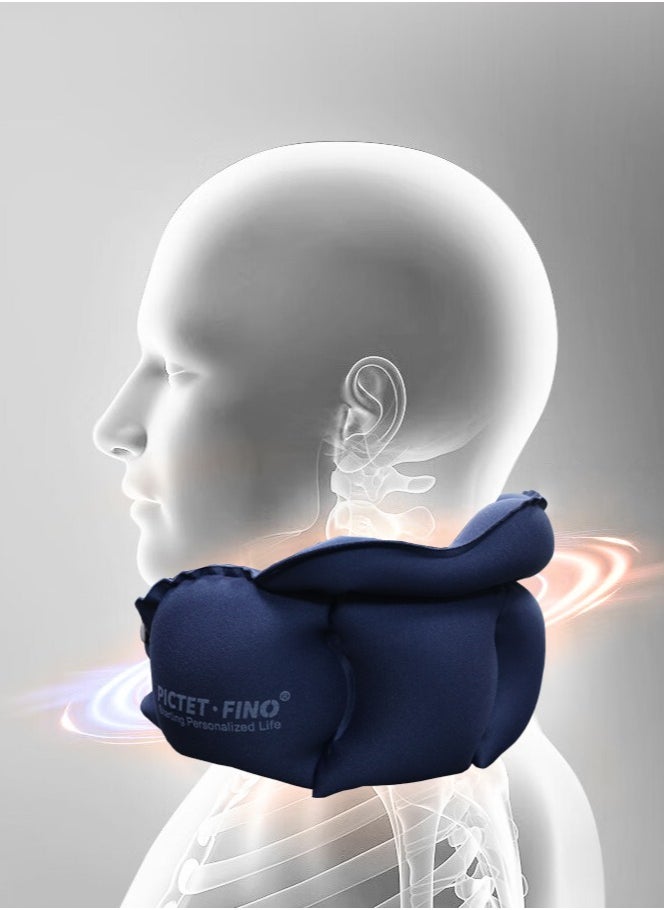 ICARLUS Inflatable Neck Pillow Travel-Friendly Portable Neck Pillow - Deep Blue  - Image 2