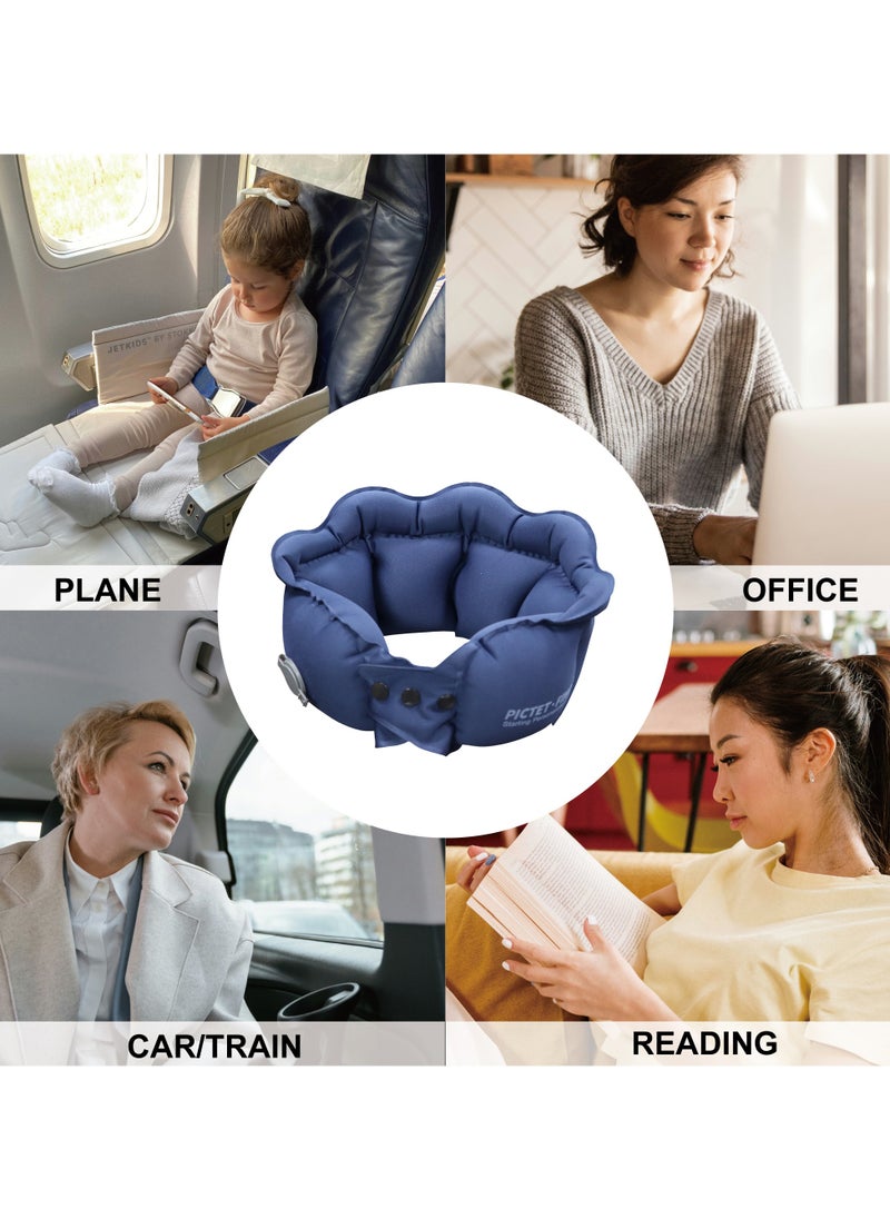 ICARLUS Inflatable Neck Pillow Travel-Friendly Portable Neck Pillow - Deep Blue  - Image 3