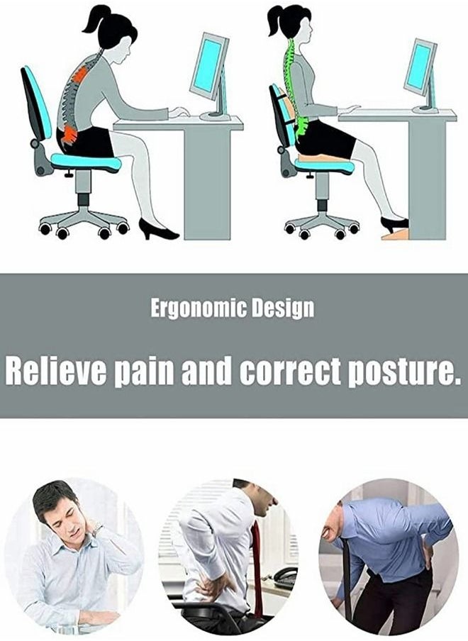 HomarKet - 2-Piece Multipurpose Memory Foam Seat Cushion and Lumbar Support Pillow Set Black - Image 1