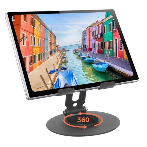 Dyazo Foldable 360° Rotating Tablet Stand | Multiple Height & Angle Adjustable Holder | Compatible for iPad Pro/Air/Mini, Samsung Galaxy Tabs, Surface Pro & All Tablets Upto 12.9 Inch (Space Grey) - Image 1