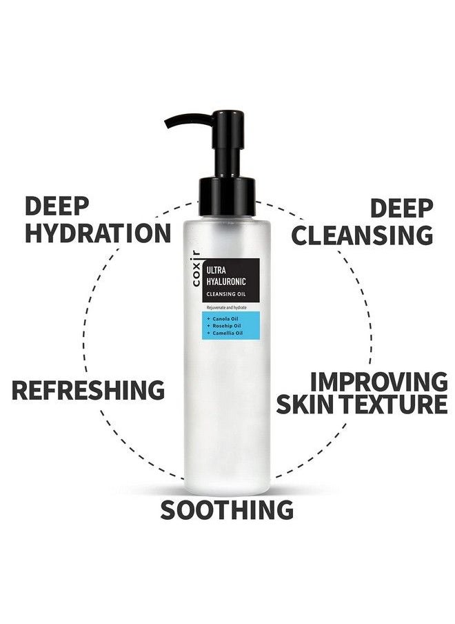 coxir - ] Ultra Hyaluronic Cleansing Oil (150Ml / 5.1 Fl.Oz.) ;No Paraben No Silicon No Animal Testing No Mineral Oil;; One Step Make Up Remover For Deep Cleanse And Deep Hydration - Image 1