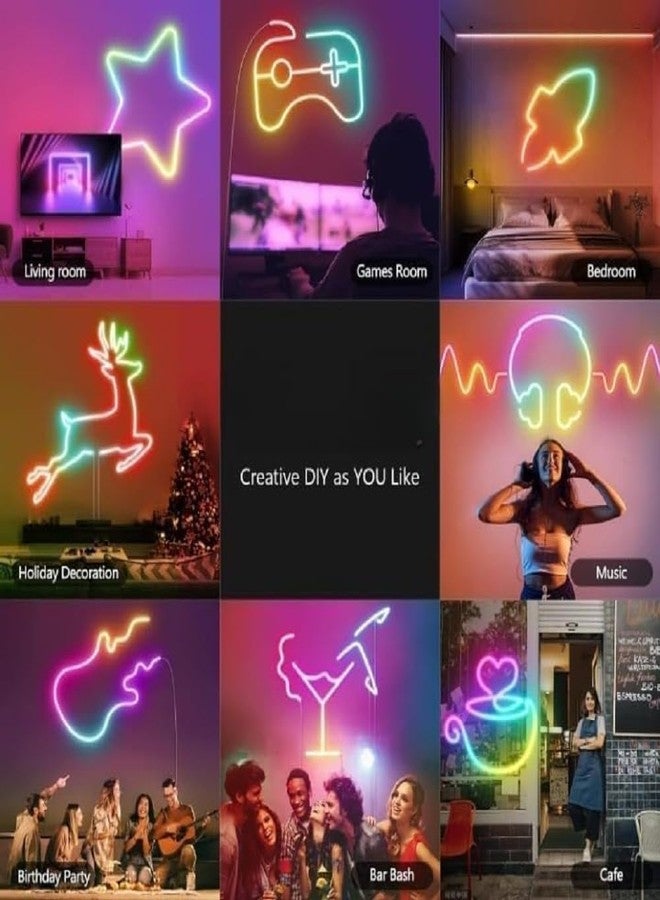 POPAXY 5 Meter Smart Neon Strip Lights | RGB LED Rope Light | RGBIC Dream Color Technology | App Control | Remote Control | Built-in Music Sync | Smart Timer | AmbiMotion TV LED Backlight - Image 4