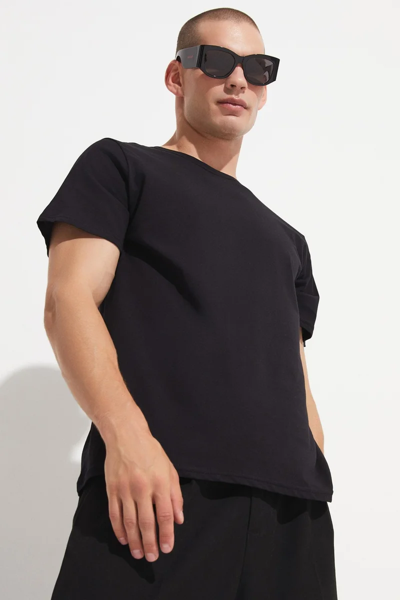 جون Black-Black 2-Pack 100% Cotton Basic Men's T-Shirt