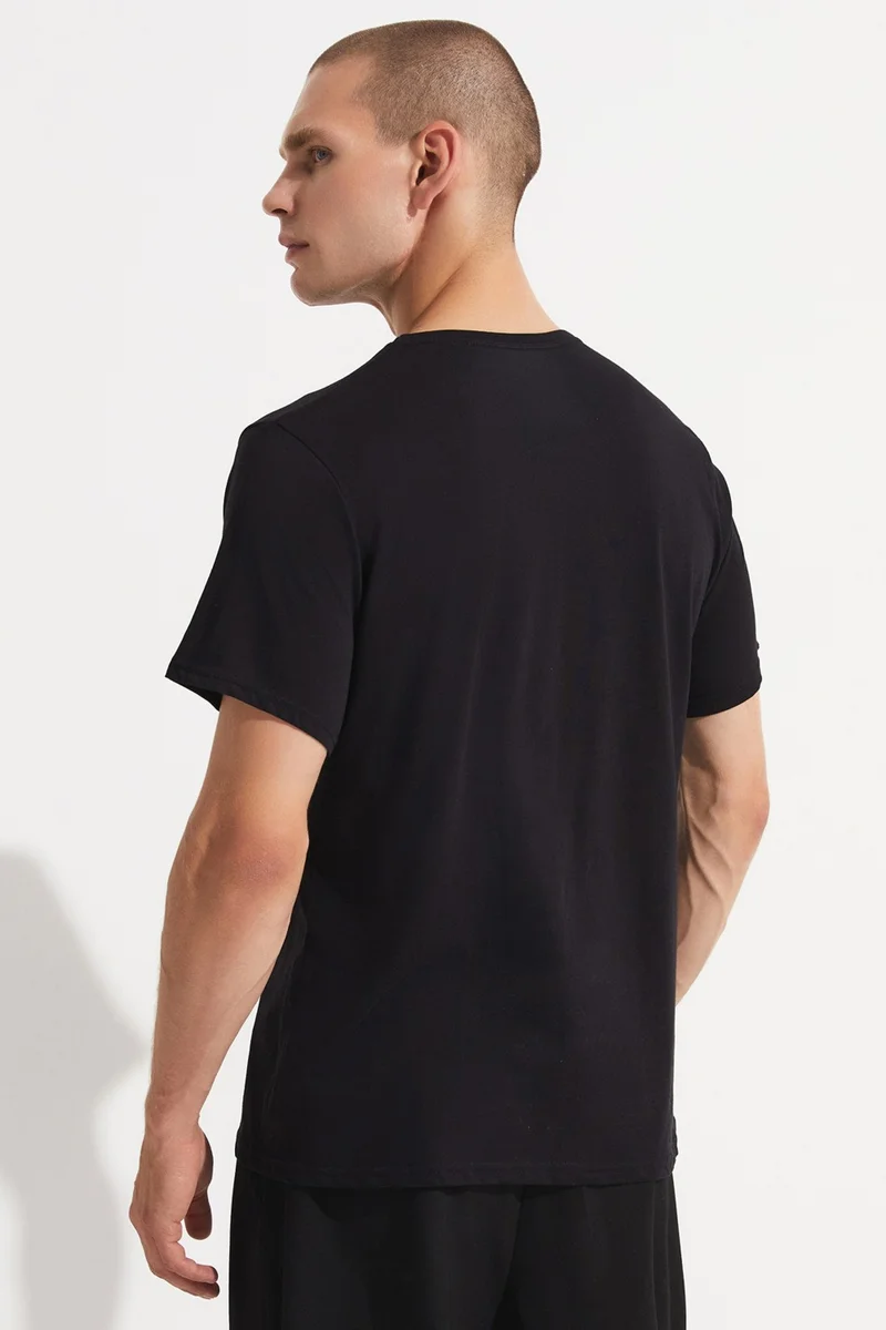 جون Black-Black 2-Pack 100% Cotton Basic Men's T-Shirt