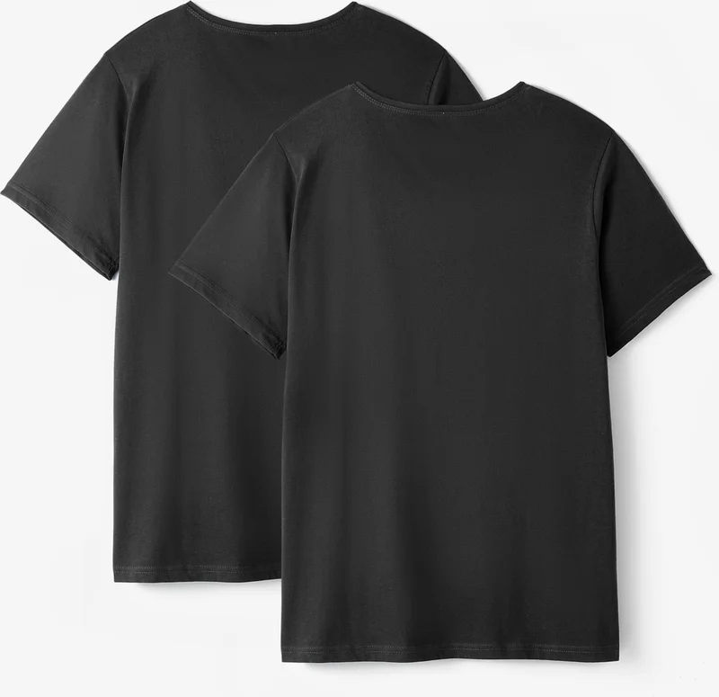 جون Black-Black 2-Pack 100% Cotton Basic Men's T-Shirt