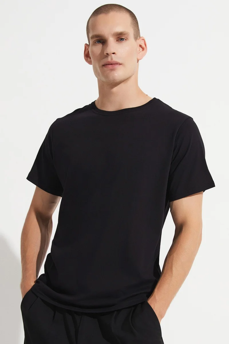 جون Black-Black 2-Pack 100% Cotton Basic Men's T-Shirt