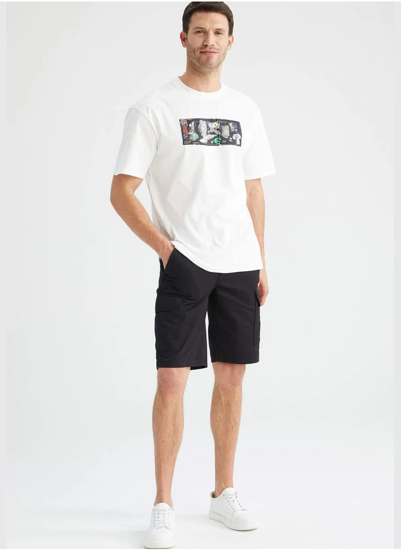 DeFacto Relax Fit Shorts Sleeve Printed T-Shirt