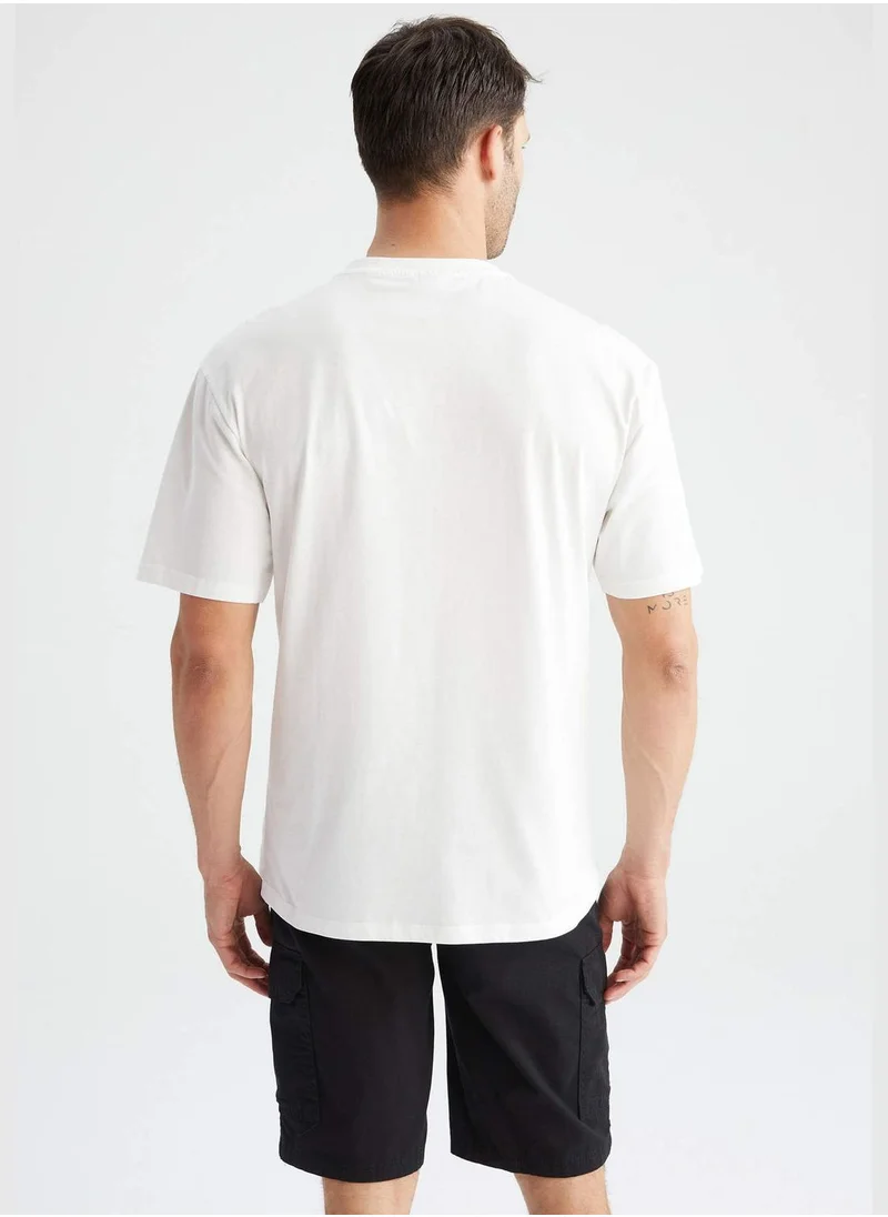 DeFacto Relax Fit Shorts Sleeve Printed T-Shirt
