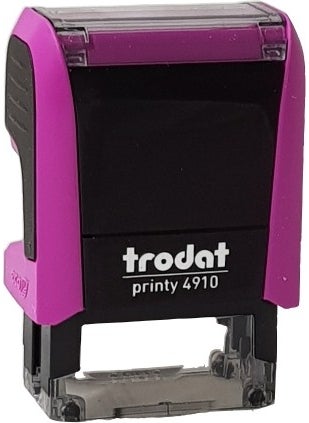 Trodat ختم Trodat 4910 مطبوع عليه اسم شخصي ومنصب ولقب باللون الأزرق  - Image 1