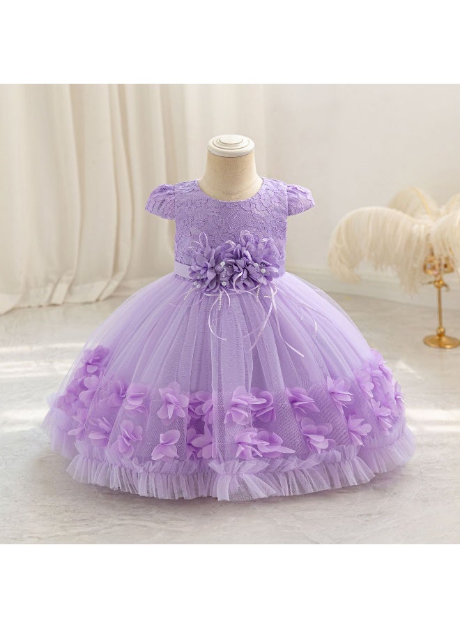 Toddler Christening Princess Dress for Baby Lace Bow  Birthday Party Girl Dresses Newborn New Year Ball Gowns - Image 1