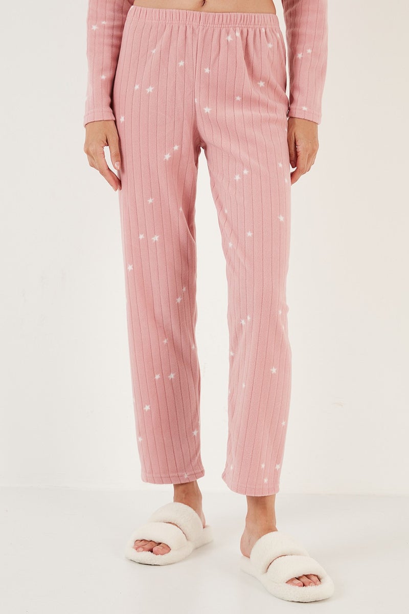 Lela Regular Fit Shirt Collar Front Buttoned Polar Fleece Pajama Set Women's Pajama Set 6571009W4  - Image 4