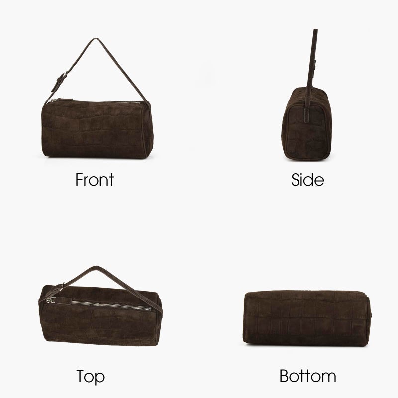 DONNAIN Premium Suede Leather Crossbody Purses for Women, Small Shoulder Bag with Adjustable Strap and Crossbody Hobo Bag (Dark Coffee Embossed) - Image 3