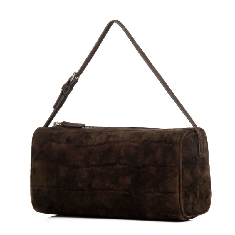DONNAIN Premium Suede Leather Crossbody Purses for Women, Small Shoulder Bag with Adjustable Strap and Crossbody Hobo Bag (Dark Coffee Embossed) - Image 1