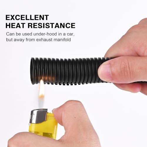 CrocSee 25ft - 1/4 inch Flame Retardant Split Wire Loom Tubing with Installation Tool - Flexible Wire Covers Cord Protectors - Black - Image 5
