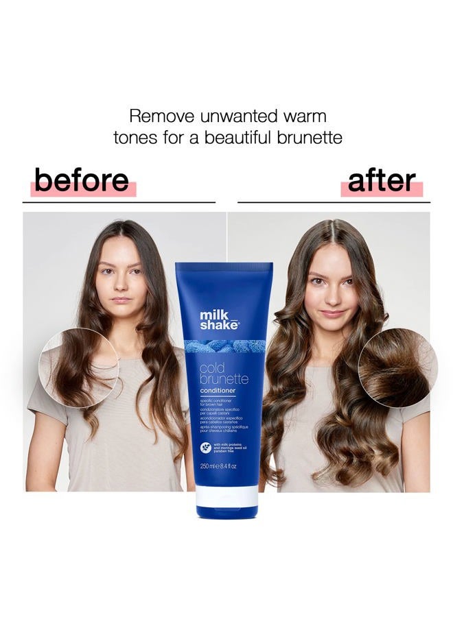 Milk Shake Cold Brunette Blue Conditioner for Brunettes with Special Blue Pigments for Light Brown or Dark Blonde Hair - 8.4 Fl Oz (250 ml) - Image 4