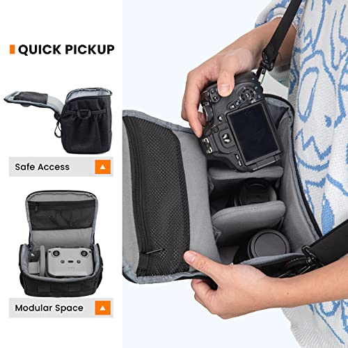 TARION Camera Bag DSLR Messenger Bag Small Camera Bag DSLR Shoulder Bag Camera Satchel Bag Gadget Bag Crossbody Sling Bag Case for SLR Mireless Compact Cameras Street Photography, Black, Small, TSB-S - Image 3