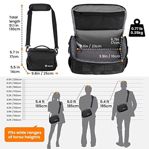 TARION Camera Bag DSLR Messenger Bag Small Camera Bag DSLR Shoulder Bag Camera Satchel Bag Gadget Bag Crossbody Sling Bag Case for SLR Mireless Compact Cameras Street Photography, Black, Small, TSB-S - Image 5