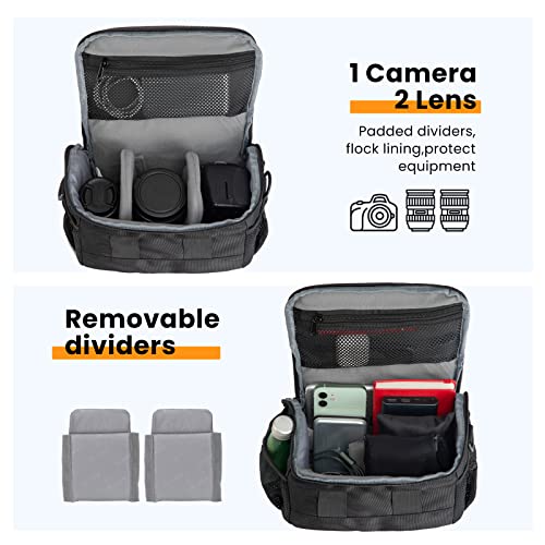 TARION Camera Bag DSLR Messenger Bag Small Camera Bag DSLR Shoulder Bag Camera Satchel Bag Gadget Bag Crossbody Sling Bag Case for SLR Mireless Compact Cameras Street Photography, Black, Small, TSB-S - Image 2