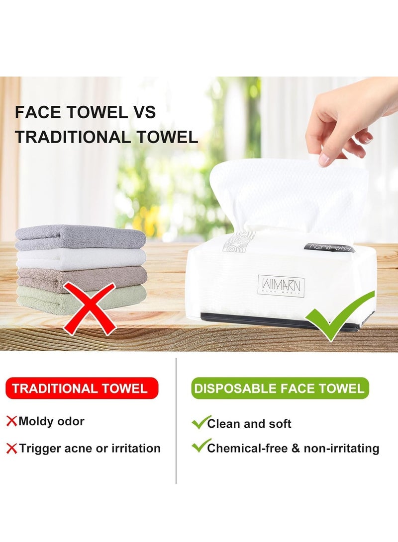 SYOSI Face Clean Towels, 100% Cotton Extra Thick Disposable Towel, Lint- free Facial Tissue for Sensitive Skin Cleansing, Skincare and Makeup Remover, Dry Wipes 6 Pack - Image 5