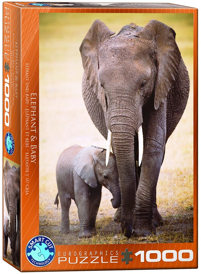 يورو جرافيكس لغز الصور المقطوعة "الفيل والطفل" من يوروجرافيكس، مكون من 1000 قطعة - Image 2