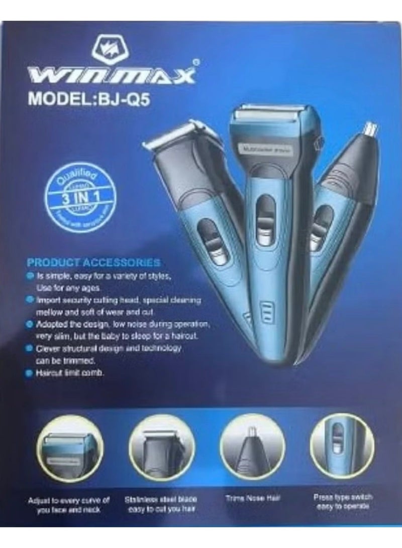 Winmax 3-in-1 men's grooming shaver and trimmer for body, beard, mustache, nose, and ears. - Image 1