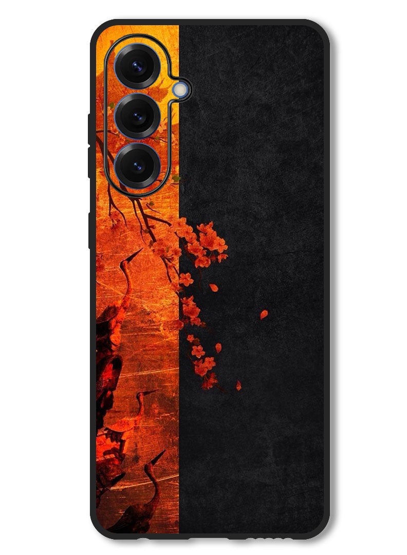 Theodor Case Compatible with Samsung Galaxy A36 Protection Shockproof Bumper Cover Flower Abstract 4 - Image 1