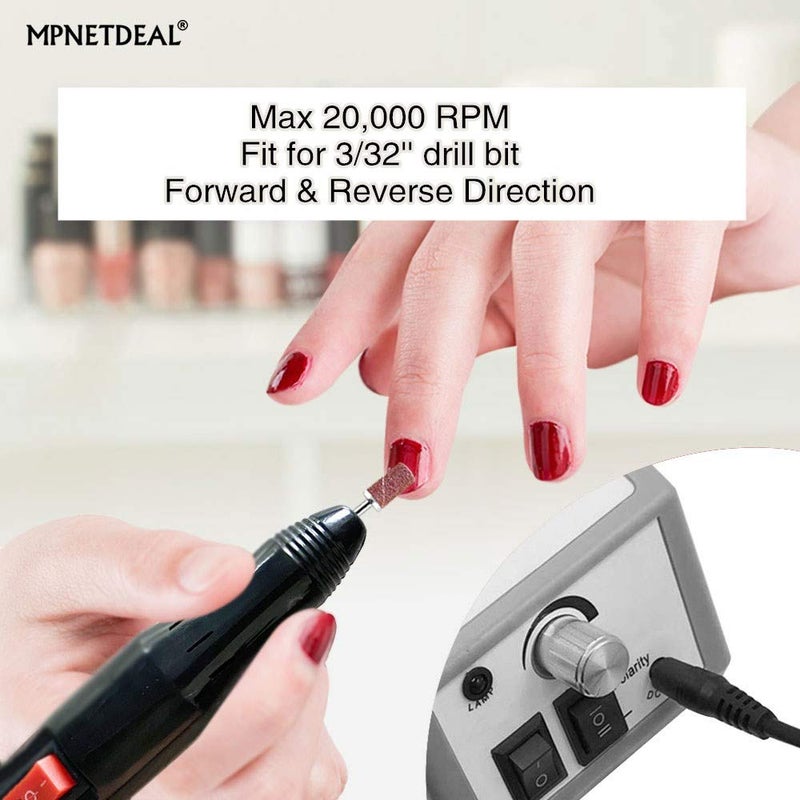 MPNETDEAL Electric Nail Drill Machine Manicure Pedicure Kit Electric Nail Art File by MPNETDEAL (Gray SetA) - Image 2