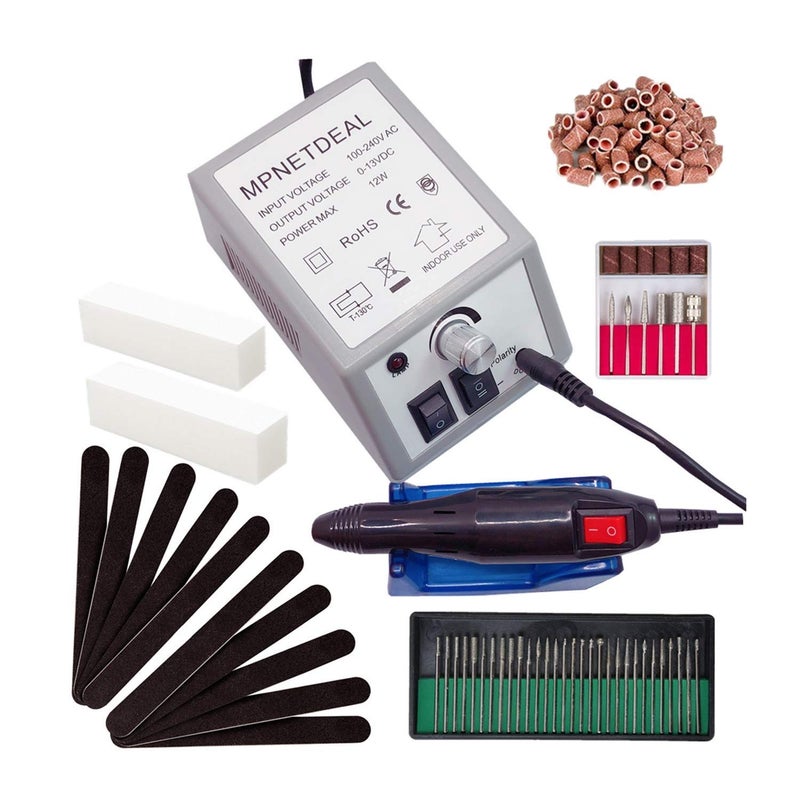 MPNETDEAL Electric Nail Drill Machine Manicure Pedicure Kit Electric Nail Art File by MPNETDEAL (Gray SetA) - Image 1