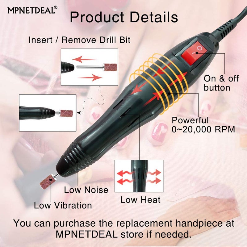 MPNETDEAL Electric Nail Drill Machine Manicure Pedicure Kit Electric Nail Art File by MPNETDEAL (Gray SetA) - Image 4