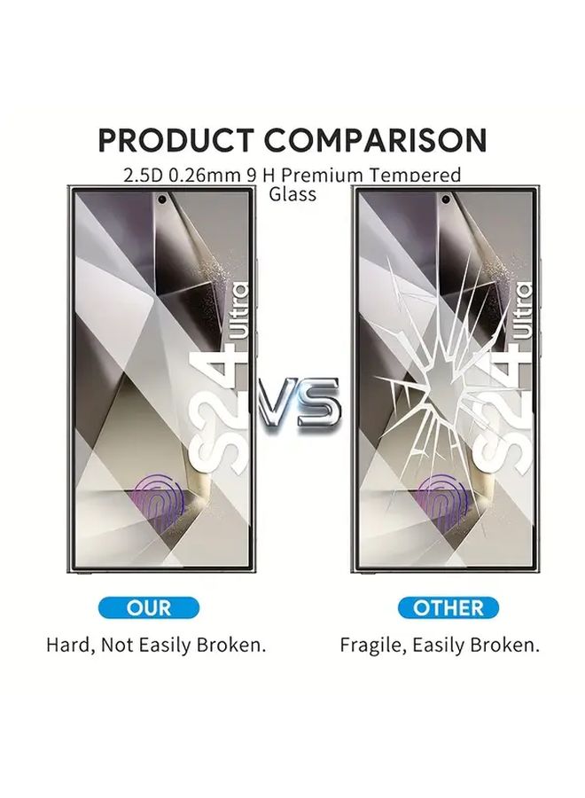 Pack Of 5 Full Screen Tempered Glass Films For Galaxy S24 Ultra Fingerprint Unlock - Image 2
