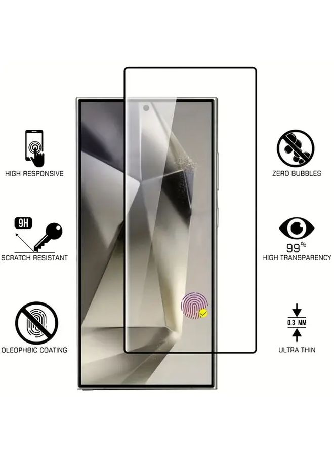 Pack Of 5 Full Screen Tempered Glass Films For Galaxy S24 Ultra Fingerprint Unlock - Image 4