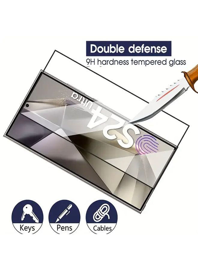 Pack Of 5 Full Screen Tempered Glass Films For Galaxy S24 Ultra Fingerprint Unlock - Image 5