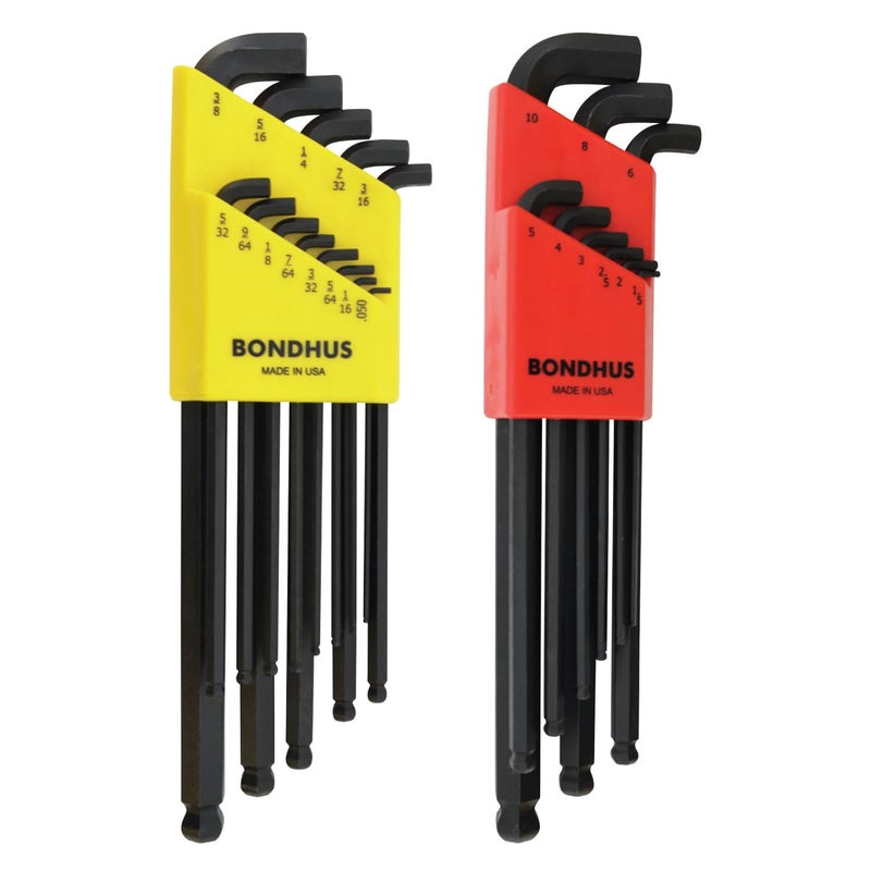Bondhus 20599 0.050-3/8" & 1.5-10mm Stubby Ball End Hex Key DoublePK - Image 1