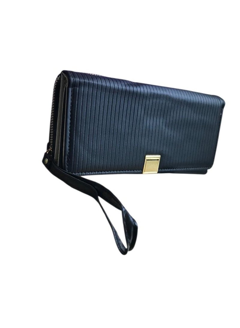 محفظة نسائية كبيرة شيك بتصميم أنيق بسوستة واحدة – متعددة الجيوب مع حافظة كروت واسعة، عملية للاستخدام اليومي والمناسبات - Image 2