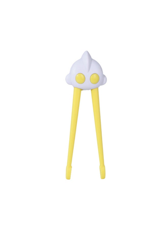 Genuine Ultraman Children's Chopsticks Silicone Tiger Mouth Training Learning Chopsticks Cartoon Practice Chopsticks Stainless Steel Tableware-Specifications:Children's Tableware-Color:Yellow Practice Chopsticks Simple Outfit - Image 1